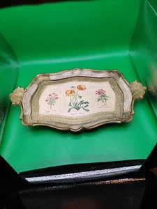 Italian Tray Bavarian Coffee/ Tea Tray Crockery With Baruque. ,Toleware Wooden - Picture 1 of 8