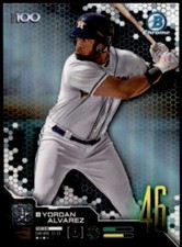 Yordan Alvarez Rookie card 2019 Bowman Chrome Scouts Top 100 #BTP46