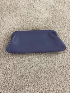 Vintage Leder Clutch Handtasche Gold Kiss Lock Rahmen Klassisch Abendtasche 12 Zoll - Bild 1 von 8