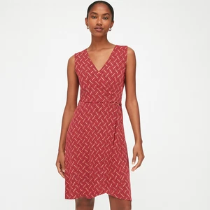 Banana Republic Dress AUS XS/8 US4 Midi Wrap Orange Geometric Sleeveless Stretch - Picture 1 of 5