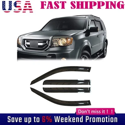 Parasol de ventilación de ventana lateral para Honda Pilot 2009-2015 protectores de lluvia-deflectores 4 un. Foto 1 de 4