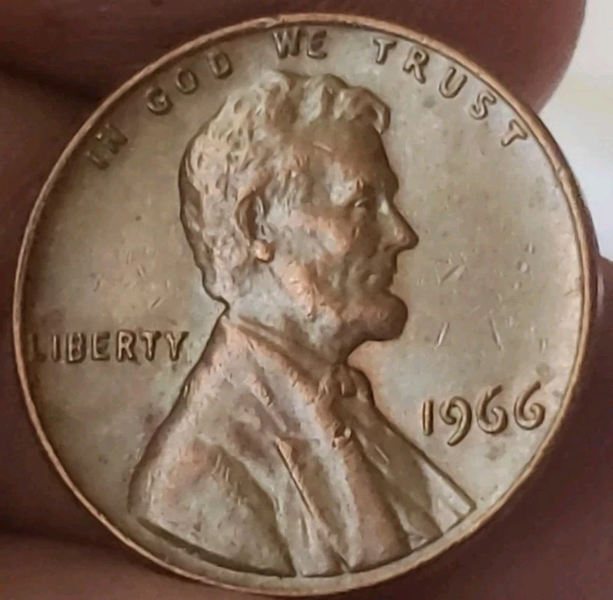 1966 Lincoln Memorial Penny No Mint Mark Cent Free Shipping  - Image 1 of 2