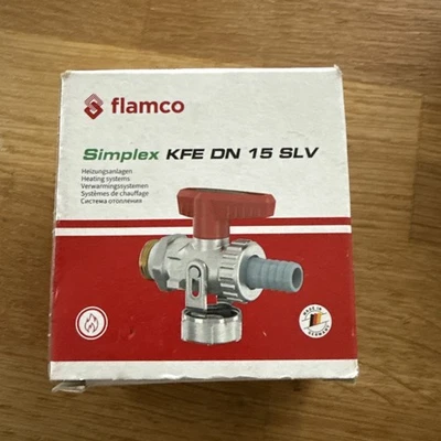 4 Stück KFE Hahn Simplex DN15 SLV 1/2" Vernickelt Rot Heizung mit Schlauchtülle  - Bild 1 von 4