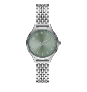 Time & Tru Woman's Round Grey Dial Silver Tone Crystal Analog Dress Watch NWB - Picture 1 of 4