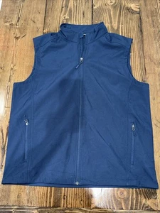 Port Authority Men's Fleece Full Zip Vest Navy Blue - Picture 1 of 5