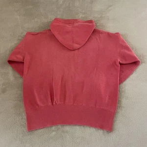 50s 60s Vintage Sweat Hoodie USA Faded Red Set-in Sleeve Distressed Rare - Picture 1 of 20