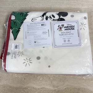 Pottery Barn Kids Disney Mickey Minnie Mouse Holiday Christmas Tablecloth - Picture 1 of 5