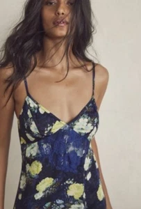 Free People Xs ausgefallenes dunkel tropisches Kleid mit Blumenmuster - Bild 1 von 3