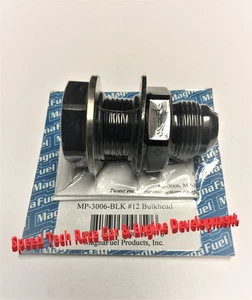 MagnaFuel MP-3006-BLK -12 Bulkhead Straight Adapter Black @ Speed Tech - Picture 1 of 1