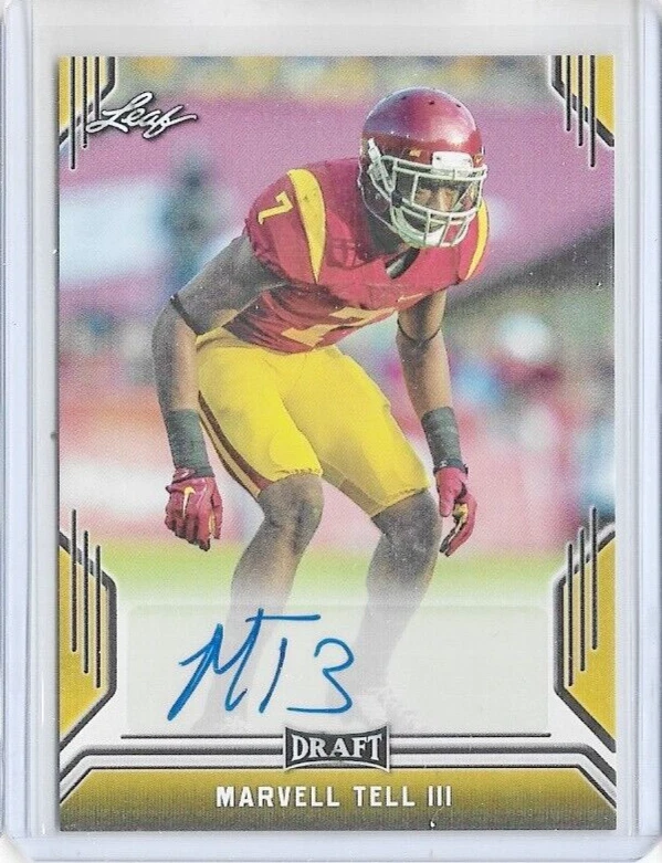 Marvell Tell III Cincinnati Bengals 2019 Leaf Drafts Football Auto #BA-MT1 - Image 1 of 1