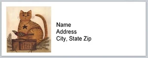 Personalized Address Labels Cat Primitive Country  (bx 585) - Picture 1 of 3