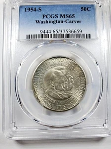 1954-S Washington-Carver Commemorative Half Dollar PCGS MS 65 - Picture 1 of 4