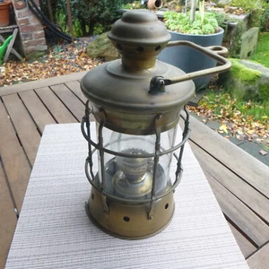 Schiffslaterne, alte antike, Messinglaterne ca.35 *13 cm kompl, TOP!!! - Bild 1 von 2