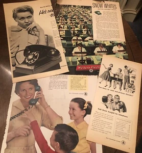 Vintage 1956 Western Electric - Bell Telephone System Print Ads 4 Ads w Rates - Picture 1 of 7