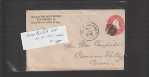 New Milford Conn 1880's 2c entire corner advt WM Schoverling (e342) - Picture 1 of 1