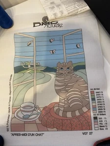 tapestry canvas showing cat , DMC Collection Actúele, Après-midi D’un Chat - Picture 1 of 5