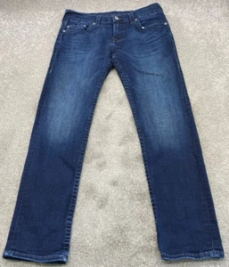Pantalones de mezclilla True Religion Rocco para hombre 32x31 azul ajustados relajados 5813 - Imagen 1 de 17