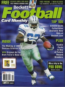 Beckett Football Card Monthly Nov 2002 #152 Emmitt Smith Dallas Cowboys w/Card - Picture 1 of 2