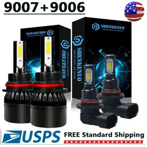 For Ford F-150 1999-2003 - 4x White 9007 LED Headlight + 9145 Fog Light Bulbs - Picture 1 of 11