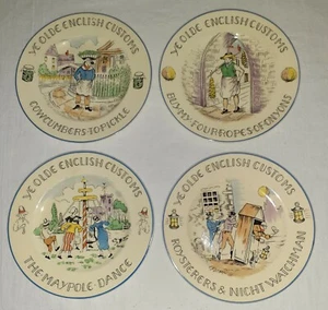 Fondeville Ye Olde English Customs Lot of 4 Plates 6 1/4" Fondeville - Picture 1 of 6