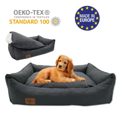 Hundebett Hundekissen Hundesofa Katzenbett 100 x 70cm XL wasserdicht Graphit - Bild 1 von 4