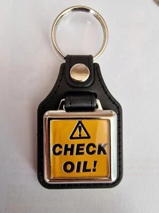 'CHECK OIL' TRACTOR LEATHER KEYRING - Picture 1 of 1