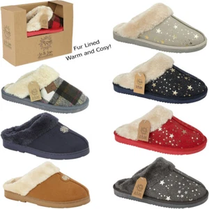 Womens Ladies New Tartan Fur Lined Indoor Cosy Warm Slip On Mules Slippers Sizes - Picture 1 of 33