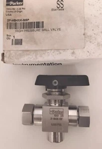 New. Parker Ball Valve, Trunnion Style 10,000 PSI-HB Series, #2F-HB4XK-SSP - Picture 1 of 3
