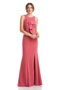 JS Collections Bow Detail Halter Gown Antique Rose 2 - Picture 1 of 4