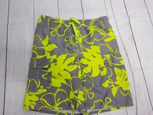 Old Navy Boys Small 6-7 Swim Shorts Lined Gray Yellow Flowers  - Picture 1 of 7