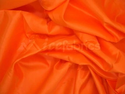  Orange Bridal Satin Fabric Silky By The Yard- Soft Thick Satin-  - Image 1 of 4