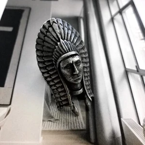 Pewter Indian Head Dual Loop Scarf Slide - Picture 1 of 9