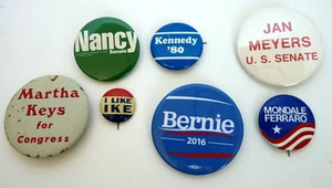 Lote De Colección 7 Piezas Botón Político Prendedor Campaña Candidatos Mixtos Congreso Senado - Imagen 1 de 3