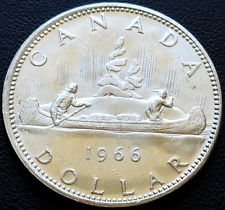 1966 Canada Silver $1 Dollar Coin - Great Condition - 80% Silver