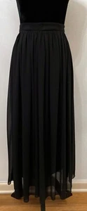 Vida Collection Damen Midi Plissee Abend Rock Größe 12 Schwarz Chiffon Gefüttert  - Bild 1 von 12