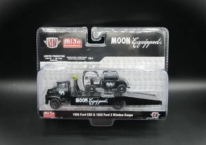 M2 MACHINES, 1956 COE & 1932 Ford 3 Window Coupe MOON Equipped Hauler, Black - Picture 1 of 2