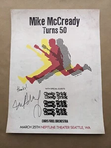 Signed Mike McCready Poster 50th Birthday Party Autograph Pearl Jam Auto - Picture 1 of 6