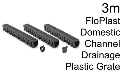 3m Rinnenentwässerung FloPlast D750 Hauseinfahrt Kunststoffrost FloDrain
