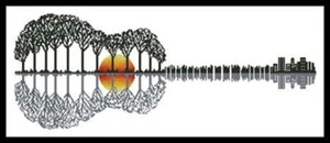 Guitarra Paisaje Sunset de Artecy patrón de punto de cruz - Imagen 1 de 1