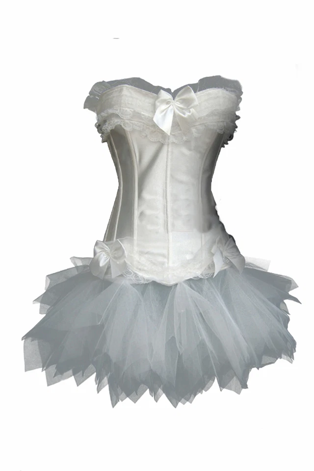 Corsage Kleid Mini Rock Petticoat Tütü creme weiss Wäschebeutel - Bild 1 von 1