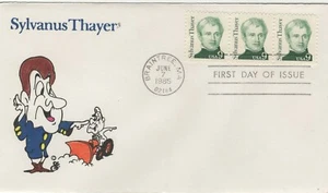 USA 1985 HAND PAINTED RICHARD ELLIS ANIMATED FDC SYLVANUS THAYER + CACHET - Picture 1 of 1