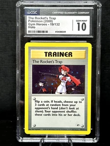 Pokémon The Rocket's Trap Gym Heroes 19/132 Holo 1st Edition Holo Rare CGC 10 - Picture 1 of 3