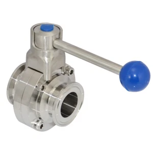 1.25 inch 32 mm Pipe Tri Clamp Sanitary Butterfly Valve Stainless Steel 316 - Picture 1 of 5