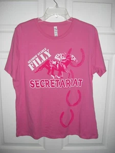 Youth Size XL SECRETARIAT - "Meadow Stable Filly" Pink T- Shirt - MINT - Picture 1 of 1