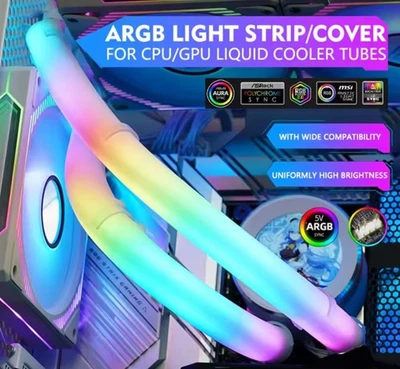 ARGB Light Tube 5V For Gaming PC CPU AIO Water Liquid Cooler - Image 1 of 4