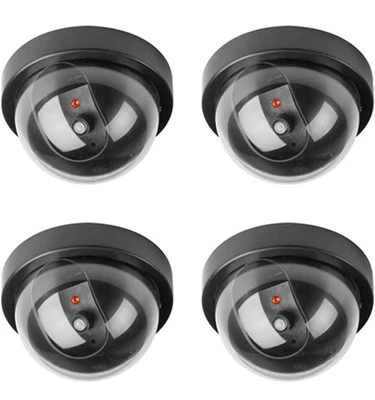 4 Dummy Camera Fake Security CCTV Dome Camera Flashing Red LED Light + Hardware - Image 1 of 4