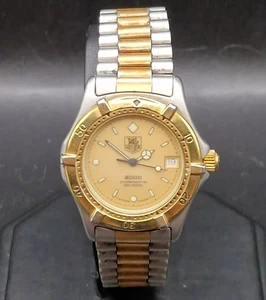 TAG Heuer Quartz Watch 2000 Professional 200M 964.013B-1 Mens Swiss Gold Plated - Picture 1 of 21