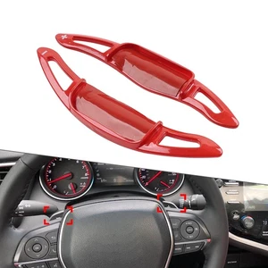 Red Steering Wheel Paddle Shifter Extension For Toyota Camry Corolla Avalon RAV4 - Foto 1 di 13