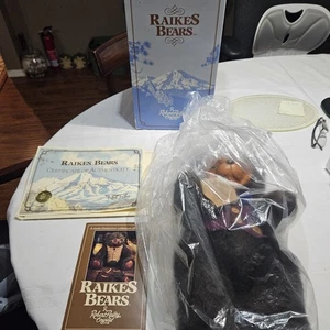 Vintage Raikes Bears Bentley #D3968 Wood Face Paws Signed In Box & Papers - Picture 1 of 17