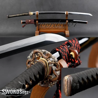 Brass Fittings Japanese Samurai Katana Sword Clay Tempered Kobuse Folded Steel - Image 1 of 4